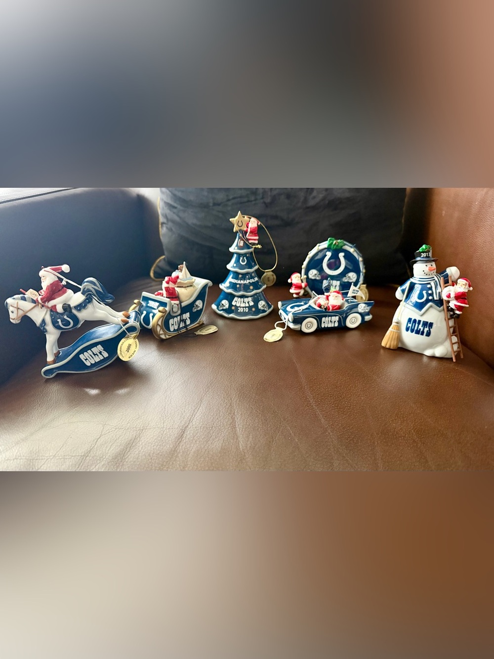 NFL Indianapolis Colts Blue Christmas Ornament Collection 2008 trough 2013